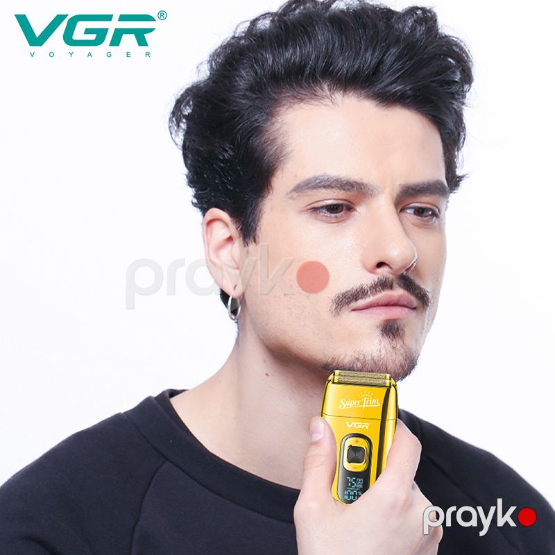 VGR Profesyonel Elektrikli Polad Saqqal Təraş Maşını Kişilər Üçün Şarj Ediləbilən Metal İkili Bıçak Təraş Maşını Gold 150dq V-332 — Usturalar, trimmerler və epilyatorlar, Bakı (5)