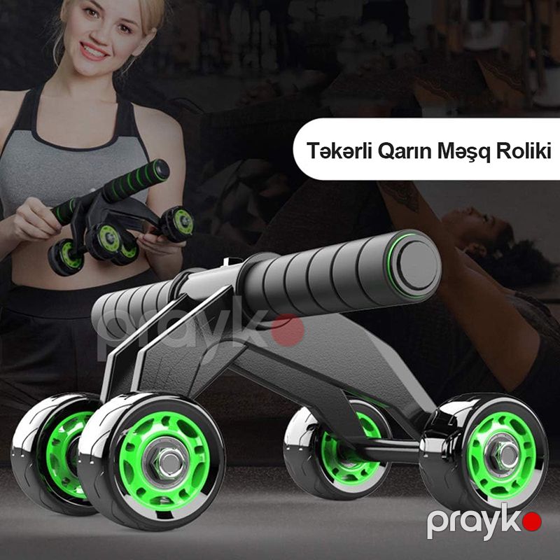Qarın Əzələləri Üçün Ab Məşq Roller Kişilər və Qadınlar Üçün 4 Təkərli Qarın Məşq Roliki Qarın Əzələsi Təkəri Press Çarxı — İdman, hobi, istirahət, Bakı (3)