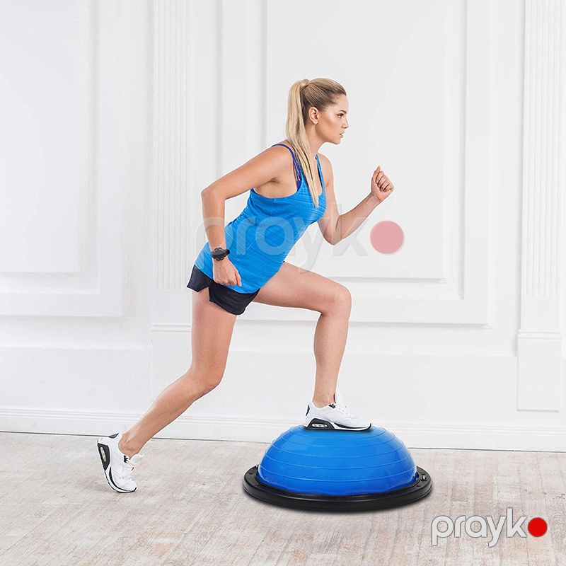 Balans Topu Balans Təlimçisi, Ağır Yük Bandı ilə 23 Yarım Top, 4 mm Qalınlıqda PVC, Çəki 660 lbs, Bonus Ayaq Pompası ilə Yoqa və Fitness Məşqləri — İdman, hobi, istirahət, Bakı (5)
