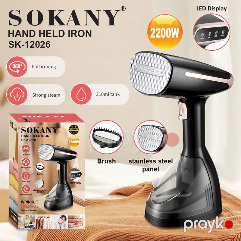 Sokany Əl Geyim Buxarlandırıcısı 2200W 310ml Model SK-12026 Buxarlı Əl Ütüsü — Ev texnikası, Bakı (2)