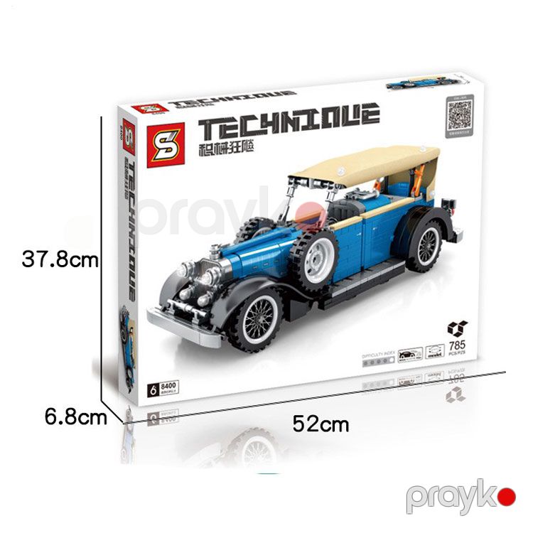 Technique Sembo City Klassik Lego Avtomobil MOC Modeli Klassik Kabriolet Yarış Avtomobili Tikinti Blokları Lego Oyuncaqlar 785 blok — Oyuncaqlar, Bakı (4)
