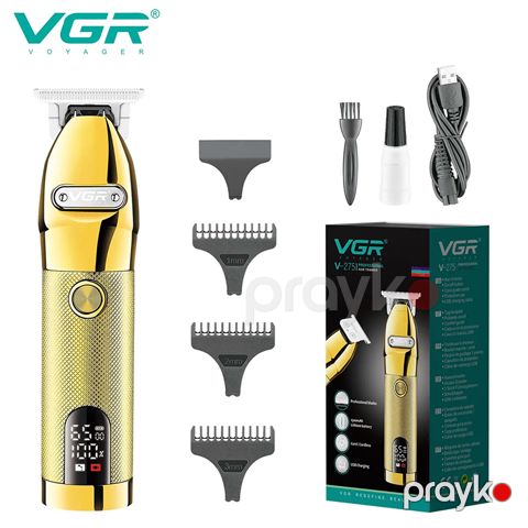 VGR V-275 Elektrikli Bərbər Saç Qırxan Trimmer Kişilər Üçün LED Displeyli Təkrar Doldurulan Peşəkar Saç Kəsici — Bakı
