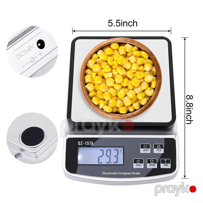 Elektron Tərəzi Suya Davamlı USB Təkrar Doldurula Bilən Dəqiq Mətbəx Tərəzisi Çoxfunksiyalı 15KG-1g — Tərəzi, Bakı (6)