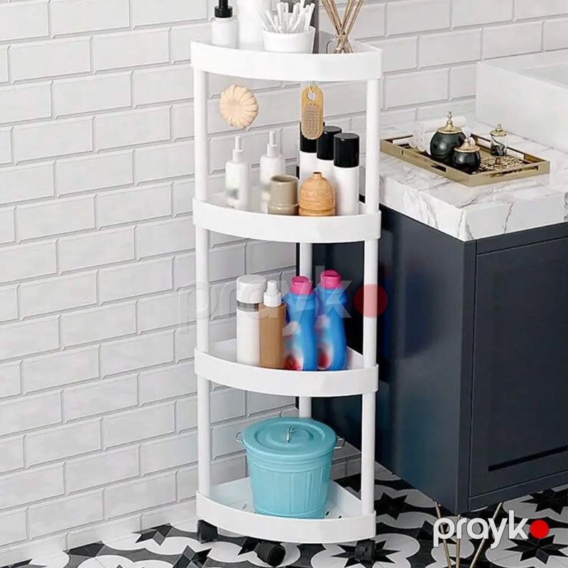 4 Qatlı Künc Vanna Otağı Rəfi 85x28x22sm Ağ Təkərli Hamam Künç Rəfi Dayanıqlı Kompakt Künc Rəfi — Mallar, Bakı (7)
