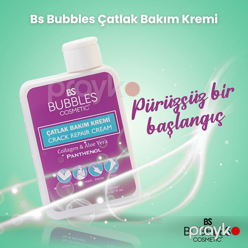 Bütün Bədən İstifadəsi Üçün Uygun Çatlara Qarşı Bitki Mənşəli Bs Bubbles Kosmetik Krem ​​150ml — Gözəllik və səhiyyə, Bakı (2)