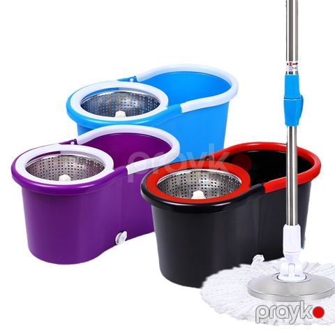 Mop və Vedrə Dəsti Vedrə ilə 360 Dərəcə Fırlanan Mop — Bakı