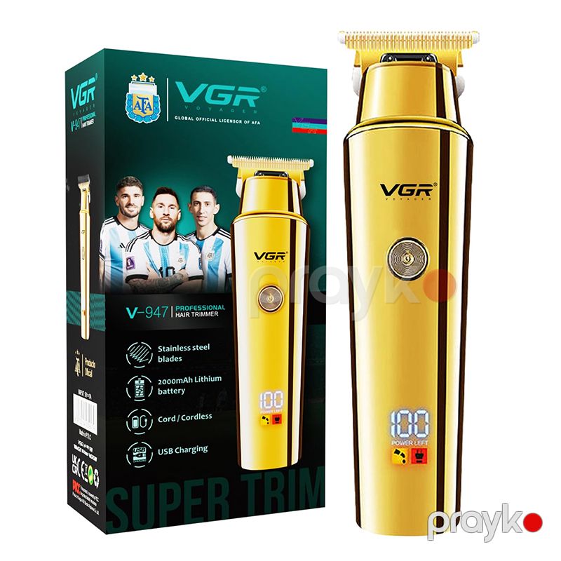 VGR V-947 Professional USB Şarj Edilən Elektrikli Saç Kəsici Simsiz Bərbər Saç Kəsmə Makası LED Ekranlı Kişilər üçün Trimmer — Usturalar, trimmerler və epilyatorlar, Bakı (6)