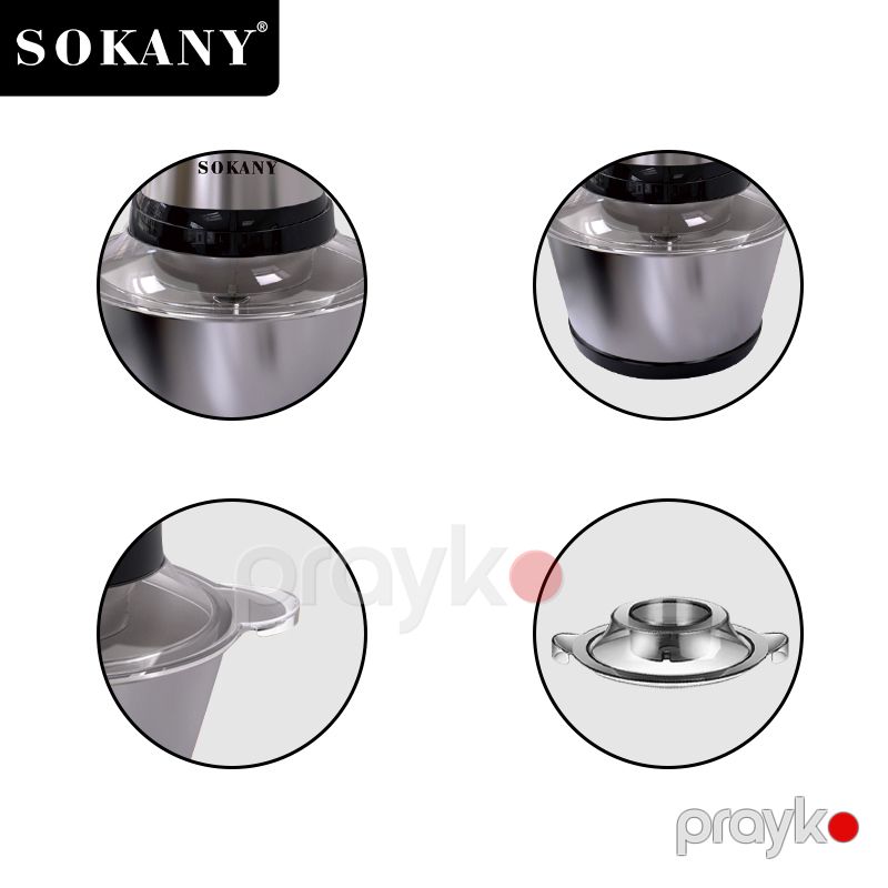 Sokany SK-7002A Elektrik doğrayıcı 700 Vt 4 Yüksək Keyfiyyətli Paslanmayan Polad bıçaqlı Doğrayıcı 2L — Blenderlər, xırdalayanlar və mikserlər, Bakı (5)