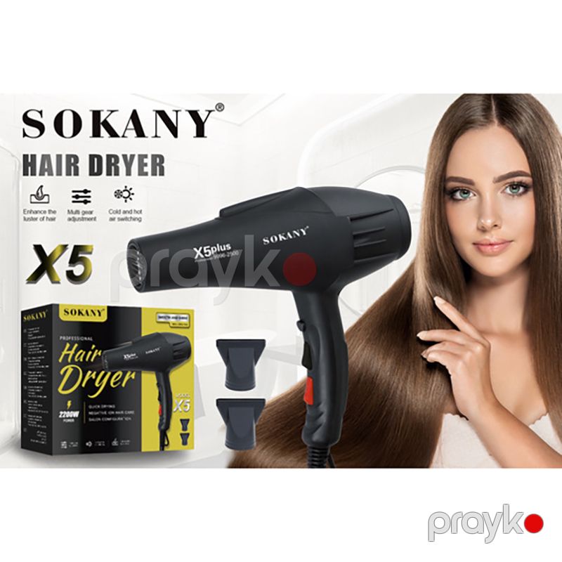 Sokany SK-X5 Çoxfunksiyalı Elektrikli Saç Feni Saç Şəkilləndirici Fen Hava Feni 2200W — Fən, Bakı (4)