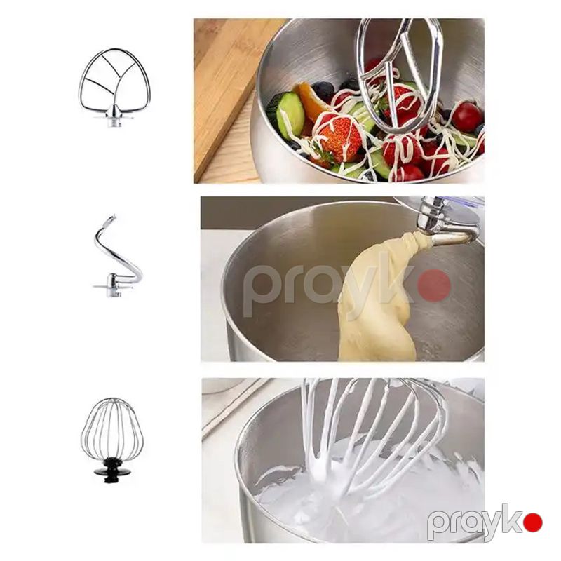 1500W Yüksək Gücə Malik Sokany Çoxfunksiyalı Xəmir Qarışdıran Yumurta Çırpıcı Mikser 6,5L Tutumlu — Blenderlər, xırdalayanlar və mikserlər, Bakı (2)