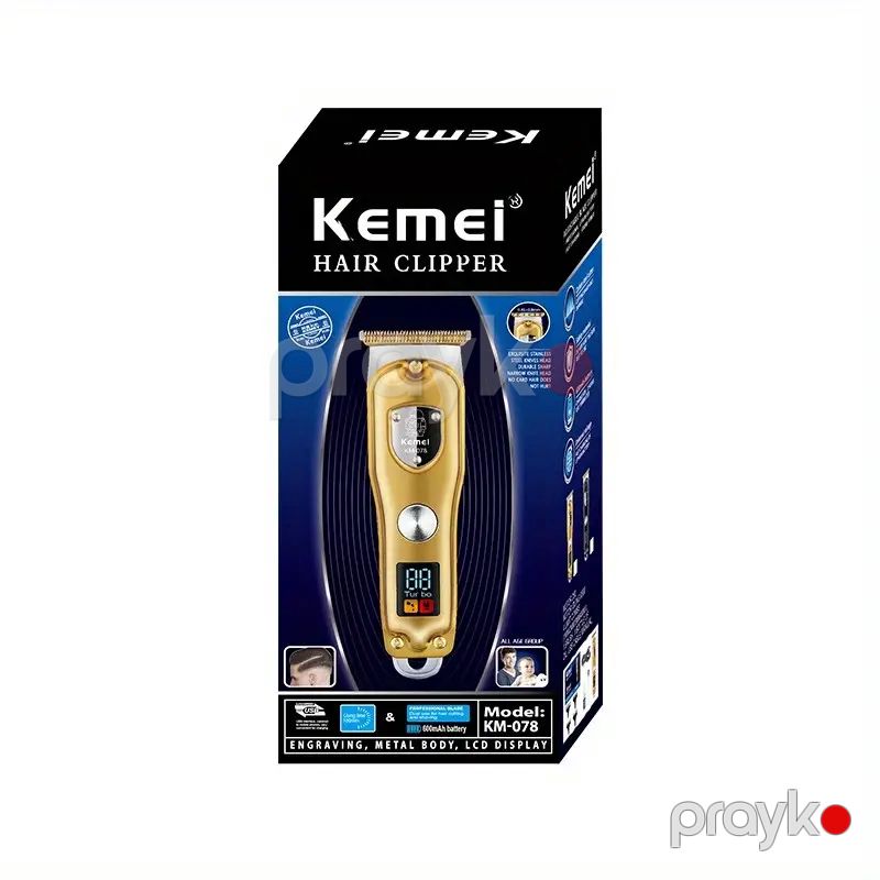 Kişilər Üçün Peşəkar Saç Qırxan Ülgüc Kemei Km-078 LED Saç və Üz Təraş Maşını Elektrikli Simsiz Trimmer — Usturalar, trimmerler və epilyatorlar, Bakı (6)