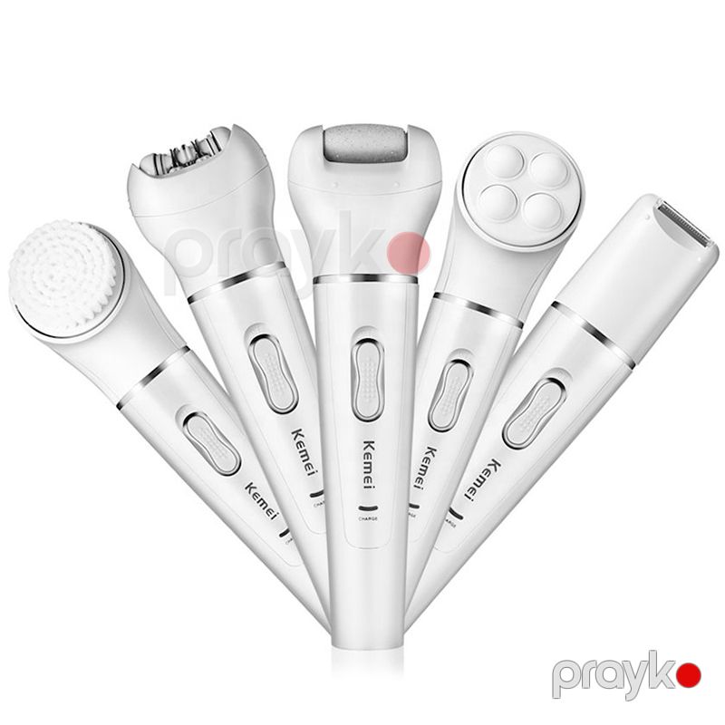 Kemei 5-də 1 Bütün Bədən Və Üz Təmizlənməsi Üçün Ağrısız Epilator Dəsti Müxtəlif Başlıqlı Epilyator Dəsti — Usturalar, trimmerler və epilyatorlar, Bakı (5)