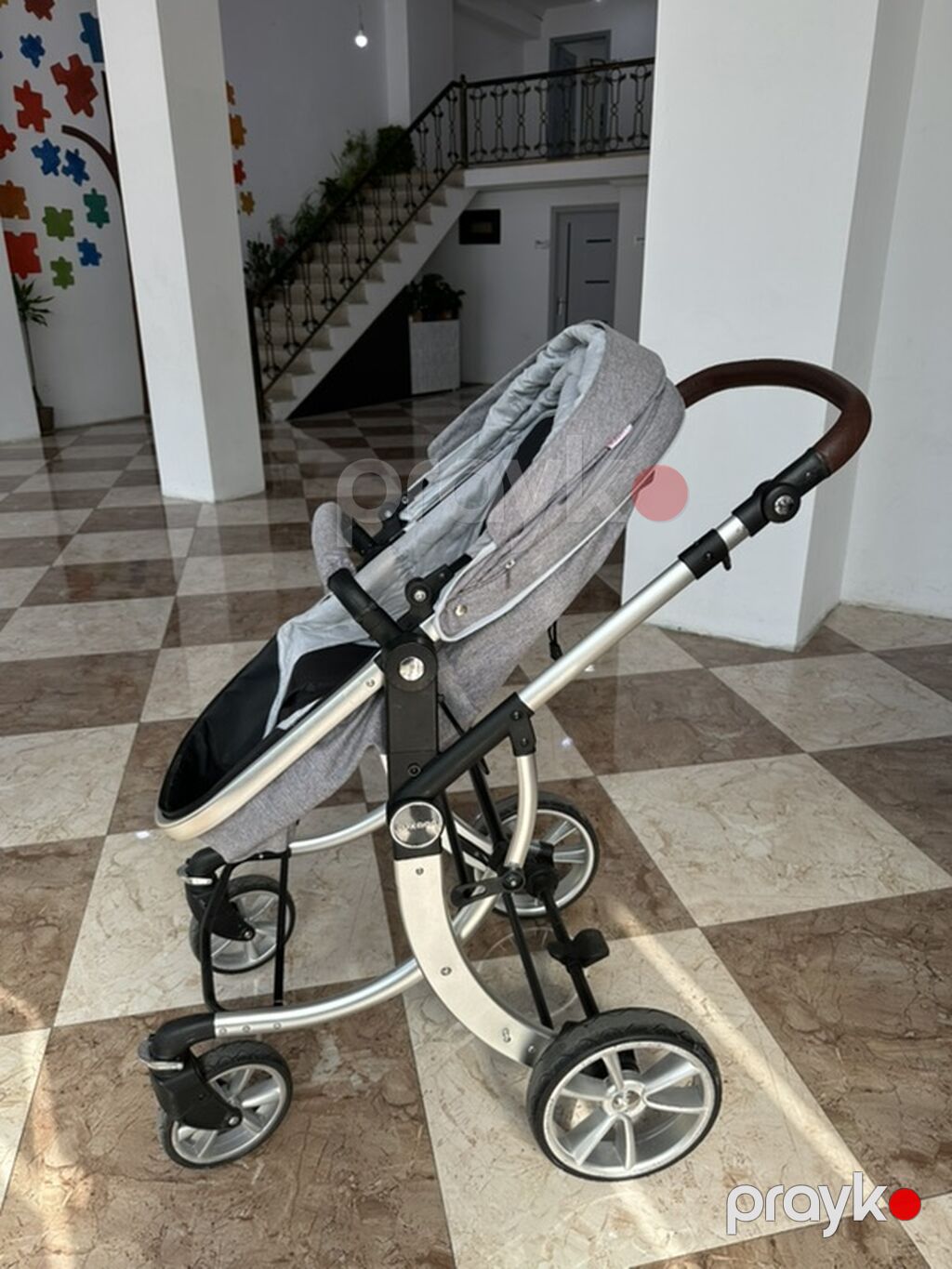 Uşaq arabası – çoxfunksiyalı 2‑in‑1 model - Rəng: boz (şassi gümüşü) — Arabalalar, Bakı (2)