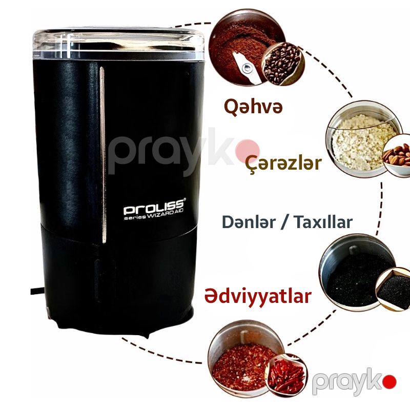 Proliss PRO-9101 - Qəhvəüyüdən Paslanmayan Polad Bıçaqlar 300W Güc — Digər mətbəx texnikası, Bakı (2)