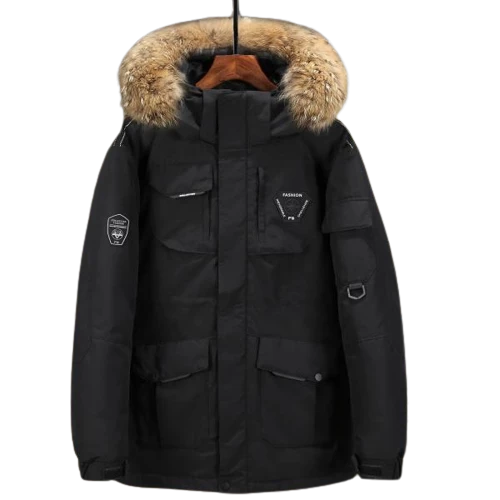 Yenot tükü yaxalıqlı və qaz lələyi içli isti kişi gödəkçəsi — Men's clothing