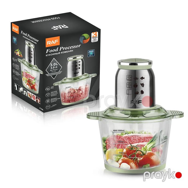 Böyük Tutuma Sahib RAF Elektrikli Blender 800W Qida Prosessoru R.7001 Çoxfunksiyalı Tərəvəz Doğrayan 3L — Blenderlər, xırdalayanlar və mikserlər, Bakı (7)