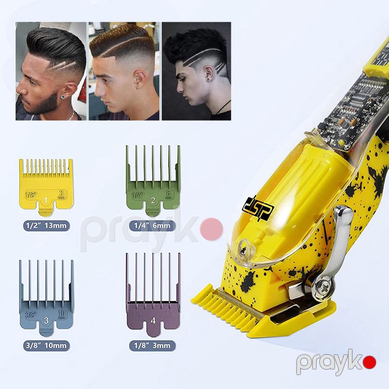 Yüksək Performanslı DSP Saç Təraş Maşını Kişilər Üçün Professional LED Salon Trimmeri Yaşıl Rəngli Şəffaf Trimmer — Usturalar, trimmerler və epilyatorlar, Bakı (4)