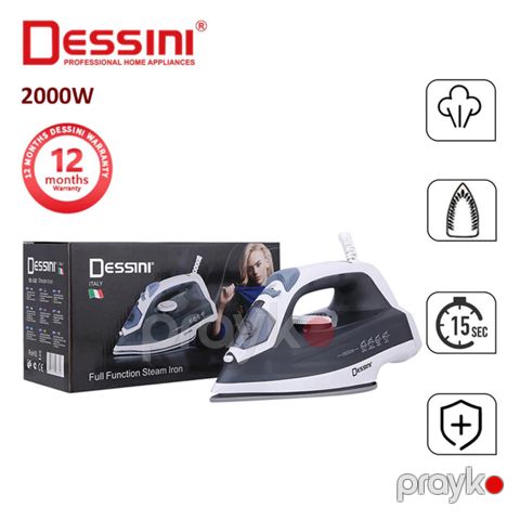 Dessını İtaly Elektrikli Buxar Ütüsü DS-332 Geyimləriniz Üçün Profesional Buxarlı Seterik Ütü 2600W Güc — Bakı