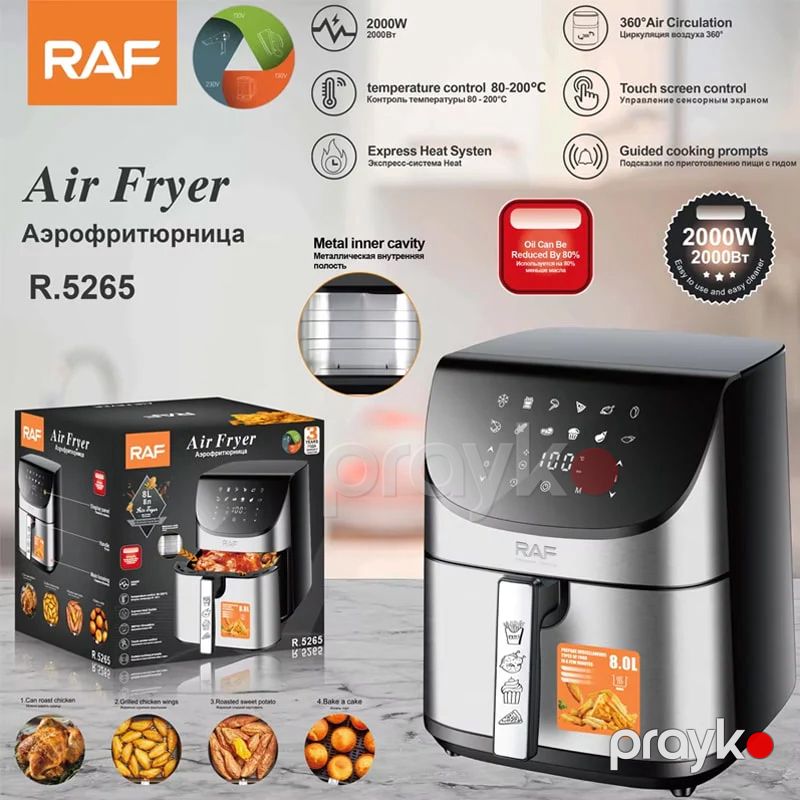 RAF R.5265 Çoxfunksiyalı Elektrikli Qızardıcı Hava Fritöz Airfryer 2000W — Digər mətbəx texnikası, Bakı (6)