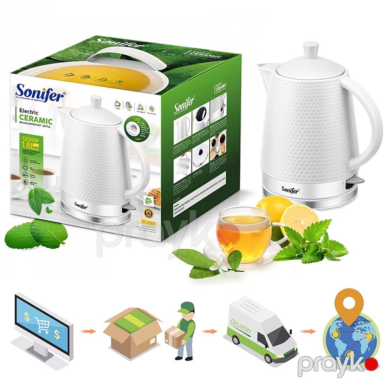 Sonifer SF-2092 Elektrikli Yüksək Keyfiyyətli Çaydan Simsiz Seramik Çaydan 1.8L — Elektrik çaydanları və termoslar, Bakı (8)