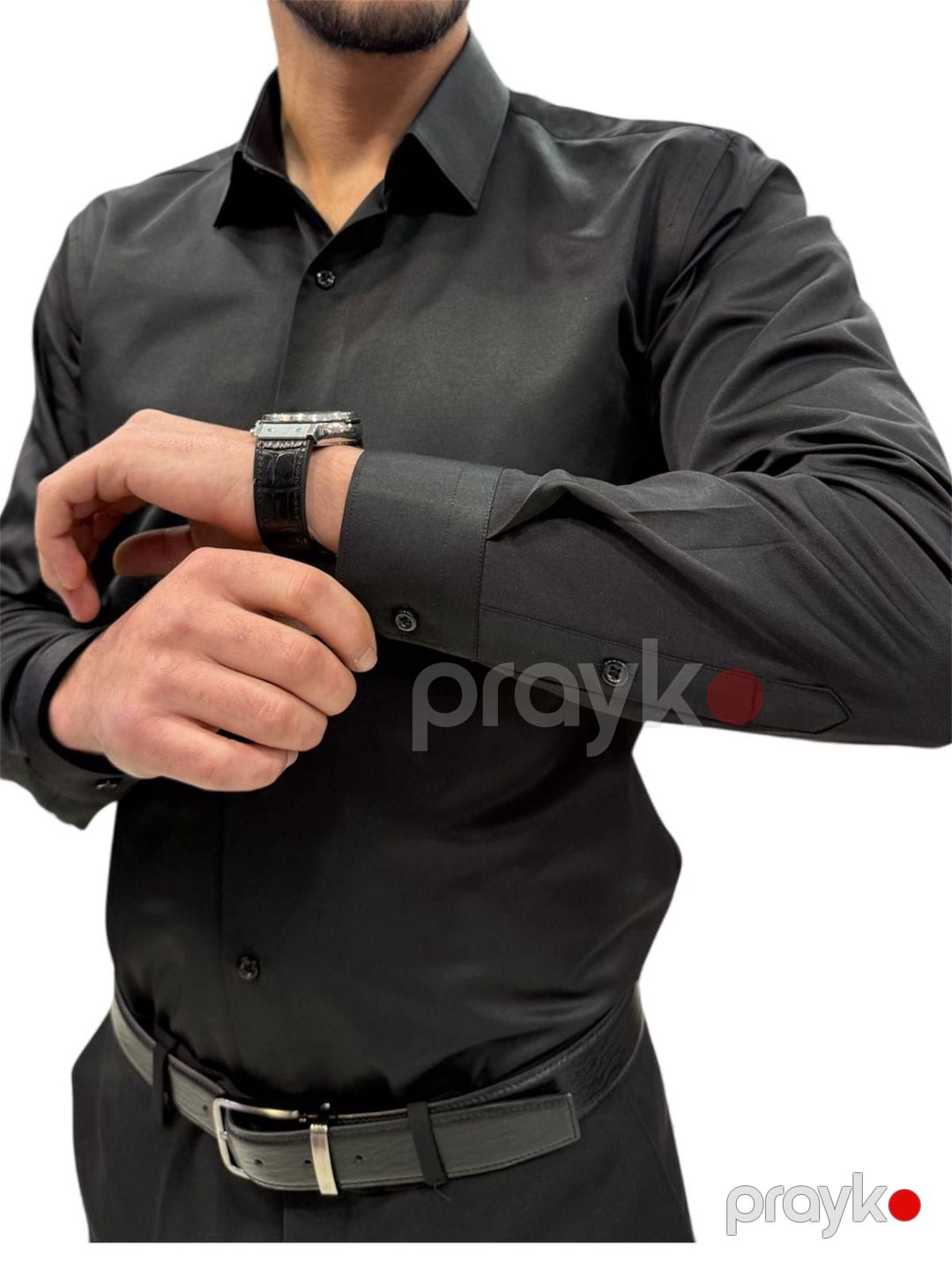 Kişilər üçün uzunqol köynək Diplomat0002, qara, pambıq, ölçü XXL — Mallar, Bakı (3)