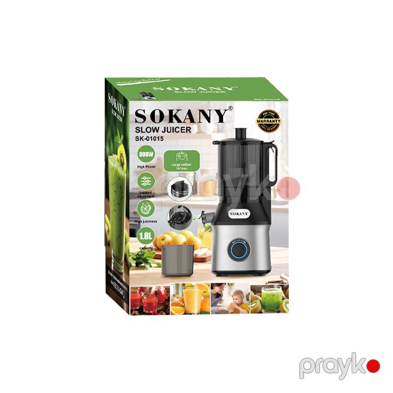 Sokany SK-01015 Şirəçəkən 1.8L Tutumlu və 3 Sürətli İdarəetmə ilə 800W Ağır Şirəçəkən — Digər mətbəx texnikası, Bakı (6)