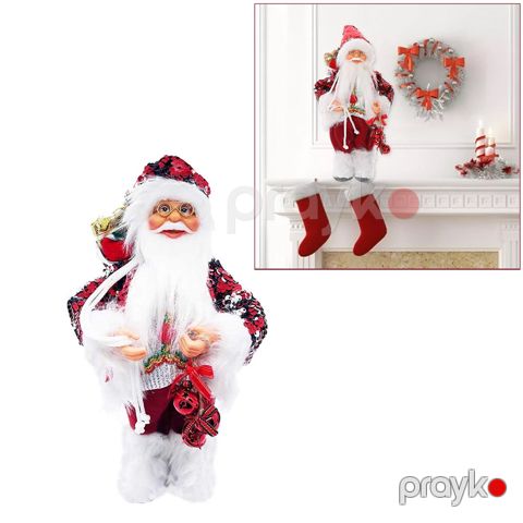Şaxta Baba 60SM Qar Adamı BB 239-36 Şaxta Baba Masa Heykəli Dekoru Qırmız Super Yumşaq Aşınmaya Davamlı Santa — Bakı