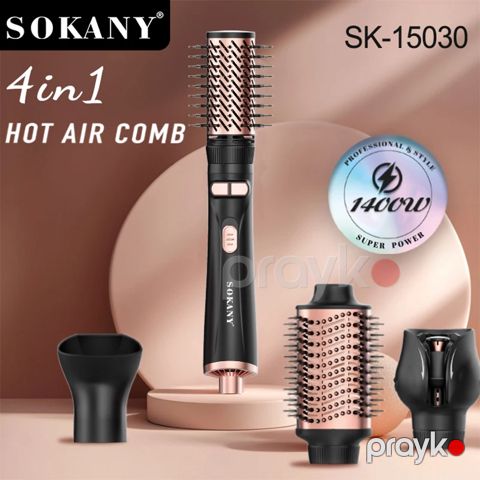 Sokany SK-15030 Çoxfunksiyalı Saç Quruducu Fen Dəsti 4 Fərqli Başlıqlı Fen — Bakı