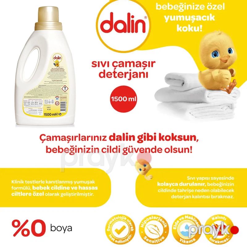 Dalin Sıvı Çamaşır Deterjanı 1500 ml Uşaqlar Üçün Dalin Paltar Yuyuc Maye Toz Sıvı Deterjan — Mallar, Bakı (5)