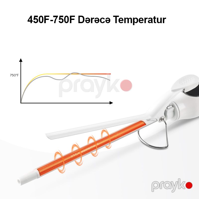Yüksək Keyfiyyətli DSP Saç Burma Feni Qıvrım Saçlar Üçün Afro Buruq Ütü Feni 450°-750° Dərəcə Arasında Tənzimlənən Temperatur Nəzarəti — Fən, Bakı (6)