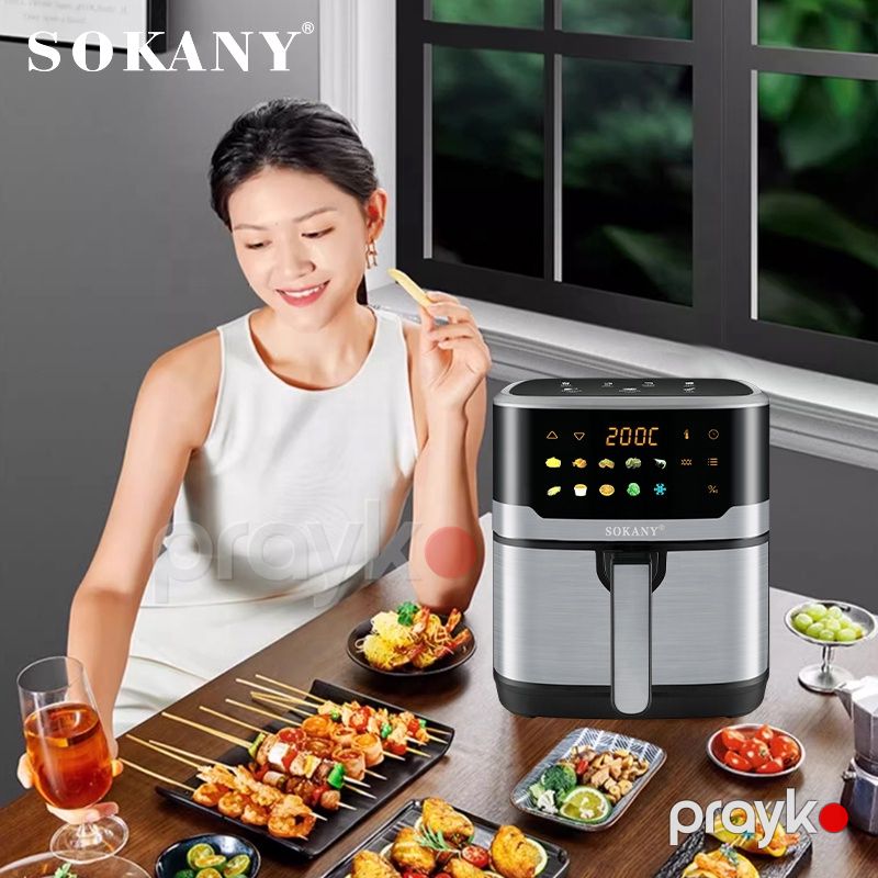Sokany Yeni 7,5 Litrlik LED Ekranlı Yağsız Sağlam Bişirmək üçün Yüksək Keyfiyyətli Hava Fritözlü SK-10085 — Digər mətbəx texnikası, Bakı (5)