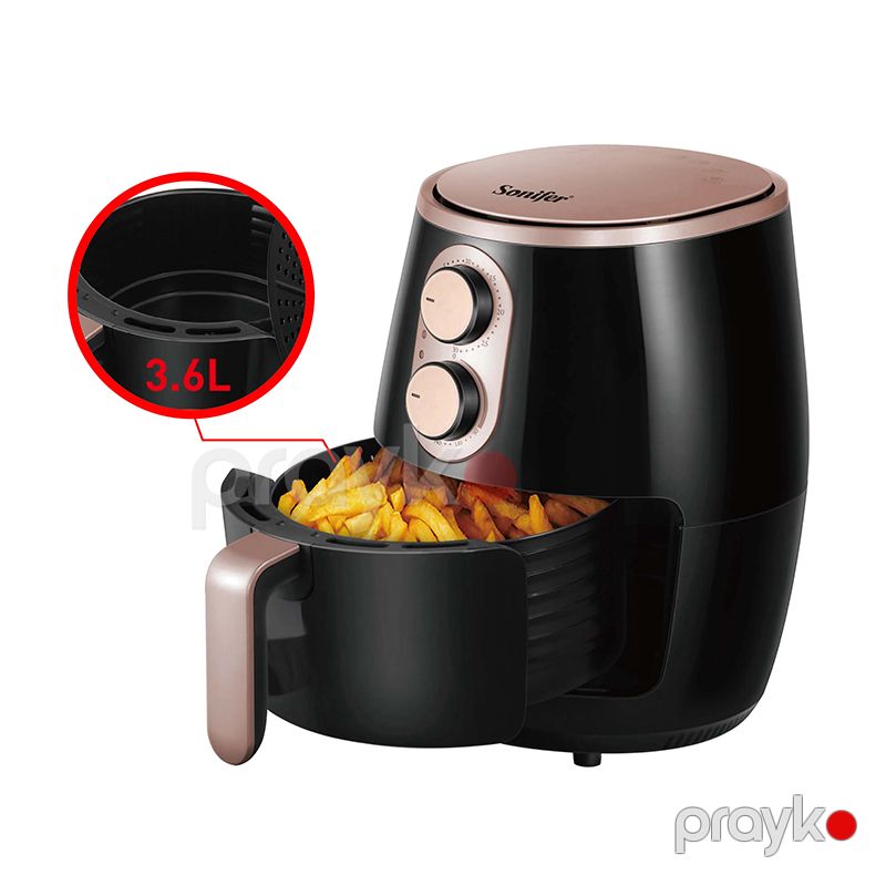 Yüksək Keyfiyyətə Malik Sonifer Elektrili Hava Fritözü 1500W Gücündə 200C Temperatur Diapazonu 3.6L Mexaniki Taymer — Digər mətbəx texnikası, Bakı (3)