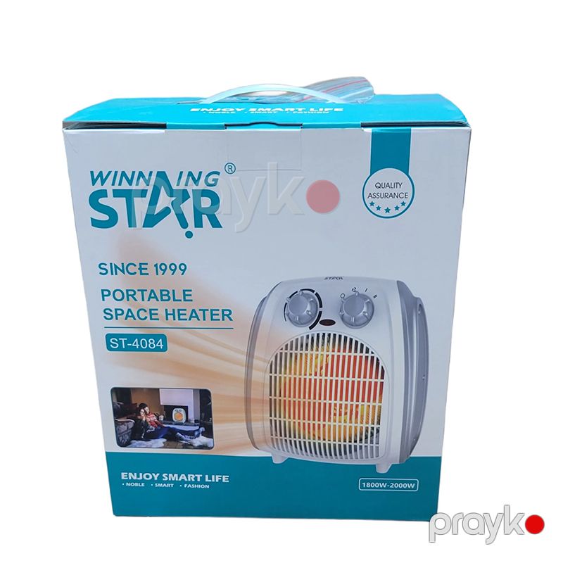 Winning Star ST-4084 2000W Ev Ofisi Üçün Portativ Mini Elektrikli Fan Qızdırıcı Ağ Rengli Kiçik Ölçülü Qızdırıcı Ventilyator — Isıtıcılar və isı ventilatorları, Bakı (7)