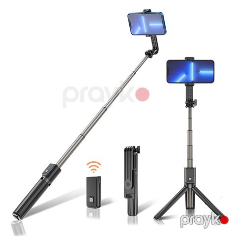 Nımaso NST21J368 Selfie Çubuğu Uzaqdan İdarəetmə ilə Uzaqdan Çəkiliş Selfie Çubuğu 6 Tənzimlənən Səviyyə Smartfon Tutacağı 360 — Bakı