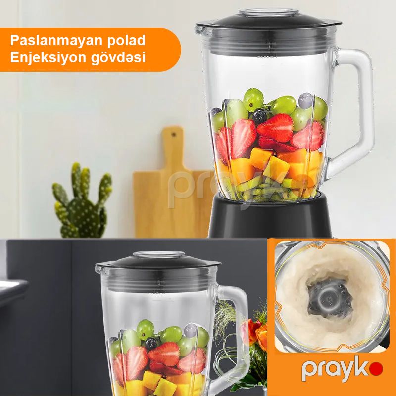 3 Sürət Ayarlı Elektrikli DSP Peşəkar Blender 350W Çoxfunksiyalı Böyük Tutumlu Şüşə Blender Dəsti 3.180Kq — Blenderlər, xırdalayanlar və mikserlər, Bakı (6)