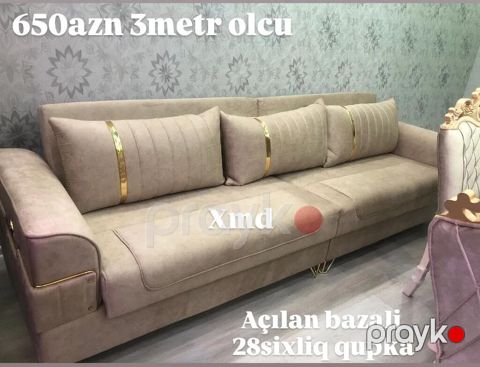 3 metr ölçülü açılan-bazalı divan. - Qiymət: 650 AZN (şəkildə — Sumqayıt