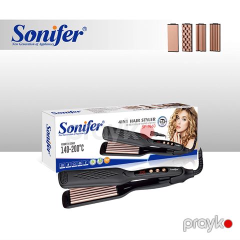 Sonifer SF-9660 Çoxfunksiyalı Elektrikli Saç Şəkillendiricisi Ütü Feni Vafli Fen — Bakı