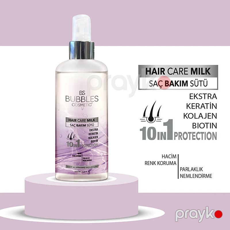 Bs Bubbles Cosmetic Keratin Kolajen Terkibli Saç Bakım Südü Biotin Formul Saçınıza Lazım Olan Baxımı Təmin Edir 200ml — Saç qayığı, Bakı (4)