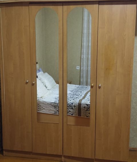 İşlənmiş, 4 qapılı, Güzgülü, Qəhvəyi, Taxta, Açılan, Düz dolab — Mehdiabad