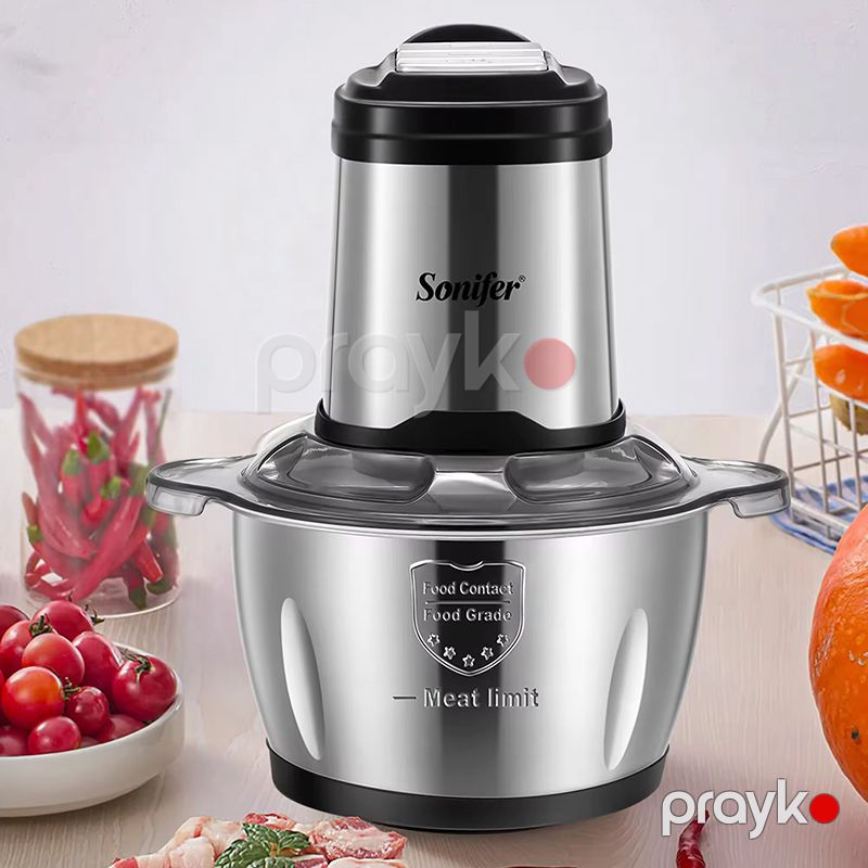 Sonifer SF-8115 Elektrikli Qida Doğrayıcı Çoxfunksiyalı Qida Kombaynı Ətçəkən Tutum 2L — Blenderlər, xırdalayanlar və mikserlər, Bakı (3)