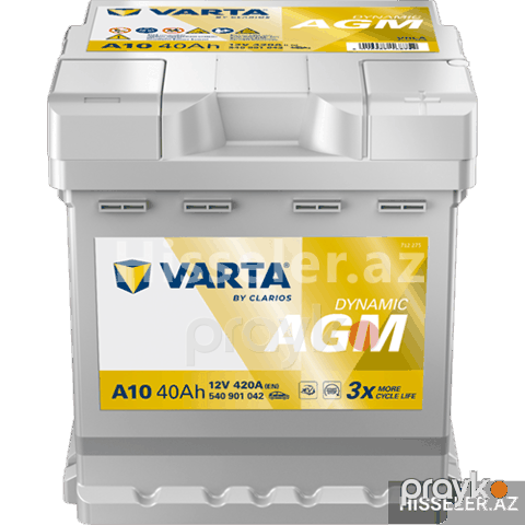 Аккумулятор Varta Dynamic Agm A10 40 Ah R+ 420 A 550901054 — Bakı
