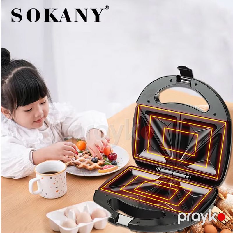 Sokany SK-102 Çoxfunksiyalı Elektrikli Toster Sandviç Biftek İzgaralar Hazırlayıcı Toster 750 W — Toster və vaflyasıcı, Bakı (6)