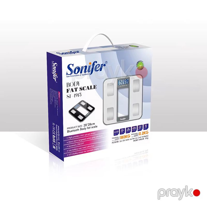 Sonifer SF-1915 LED Ekrana Sahib 180 kq-a Qədər Çəki Üçün Elektron Döşəmə Tərəzisi Ev Üçün Rəqəmsal Şüşə Məişət Tərəzisi — Tərəzi, Bakı (5)