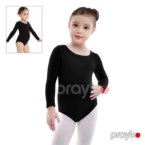 Gimnastikası Üçün Rəqs Geyimi Qara Uzunqol Body Qızlar Üçün Rahat Rəqs Balet Sinif Geyimi Gimnastik mayo — Bakı