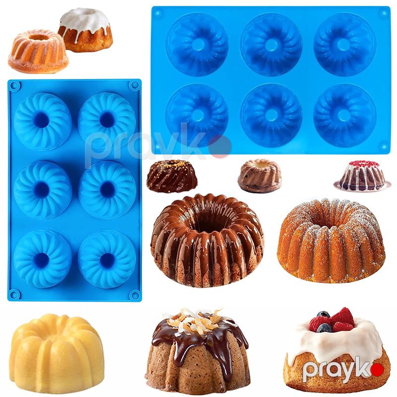 2 ədəd 6 hissəli silikon jelatin qəlibləri silikon tort qəlibləri, zərif yapışmayan bişirmə qəlibləri donut keks qabı — Qablar və mətbəx əşyaları, Bakı (5)
