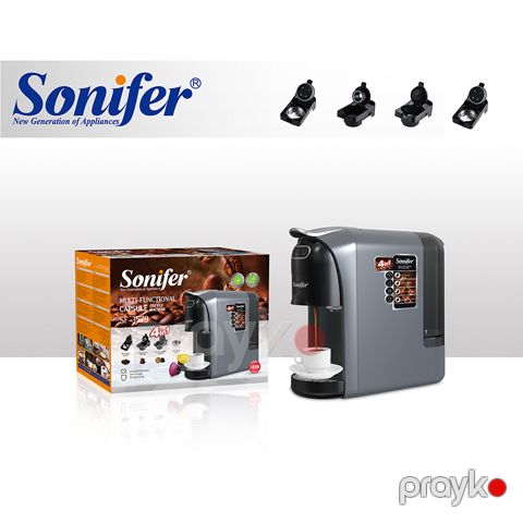 Sonifer SF-3579 Çoxfunksiyalı Kapsul Qəhvə Maşını, 4-ü 1-də Yüksək Təzyiqli Kofe Aparatı 19bar Qəhvə maşını — Bakı