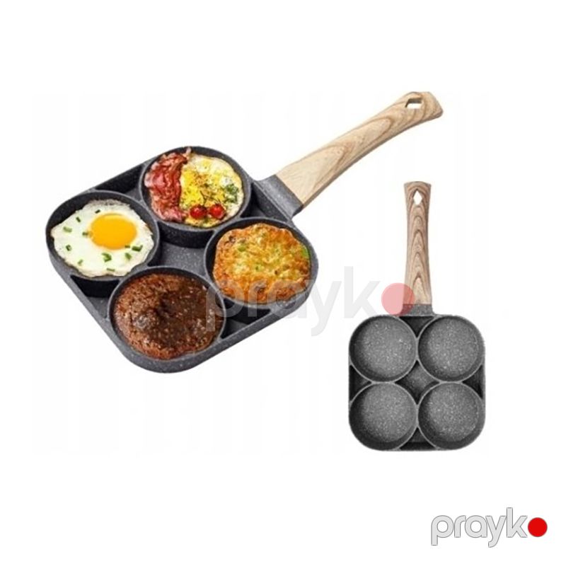 Yumurta Pancake Bişirmək Üçün Tava 4 Bölməli 18 sm Qranit Tava — Qablar və mətbəx əşyaları, Bakı (3)