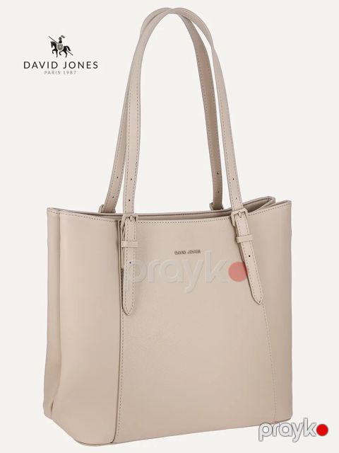 Qadınlar üçün çiyin çantası David Jones CM7674-1, eko dəri, bej, 31.5x29 sm — Bakı