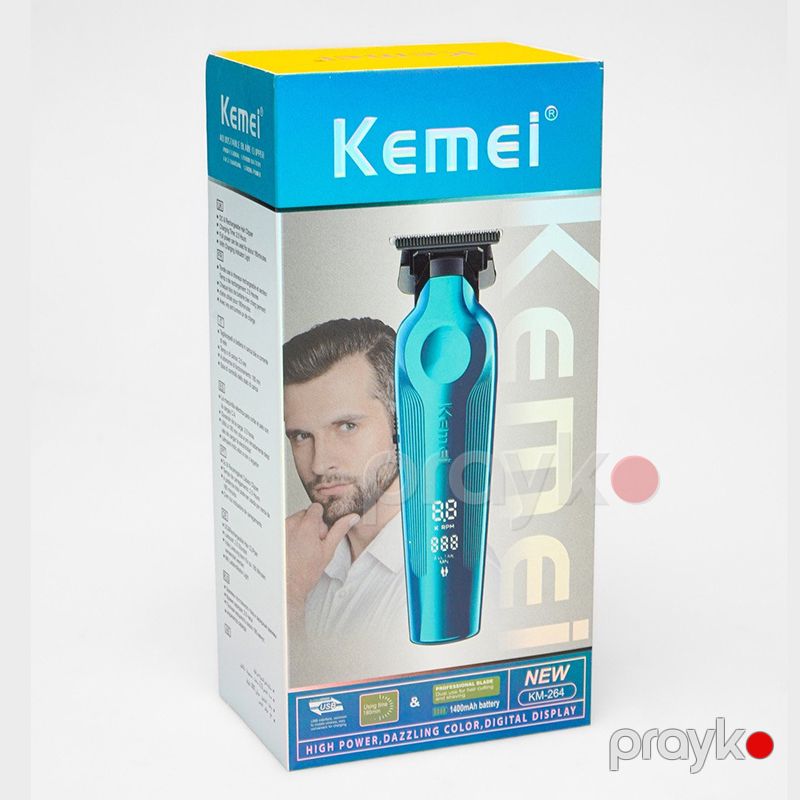 Rəqəmsal Displeyli Peşəkar Timmer Kemei KM-264 LED Kişi Saqqal Qırxan Simsiz Makası — Usturalar, trimmerler və epilyatorlar, Bakı (6)
