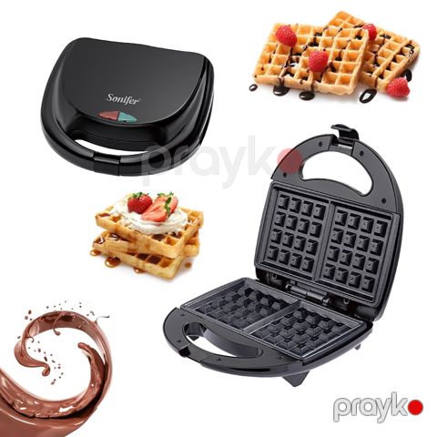 Portativ Vafli Bişirən Toster Sonifer SF-6162 Vafli Bişirən Qril Toster İkiqat Yapışmayan Buterbrod, Vafli, Panini Hazırlayıcı Toster 750w — Bakı